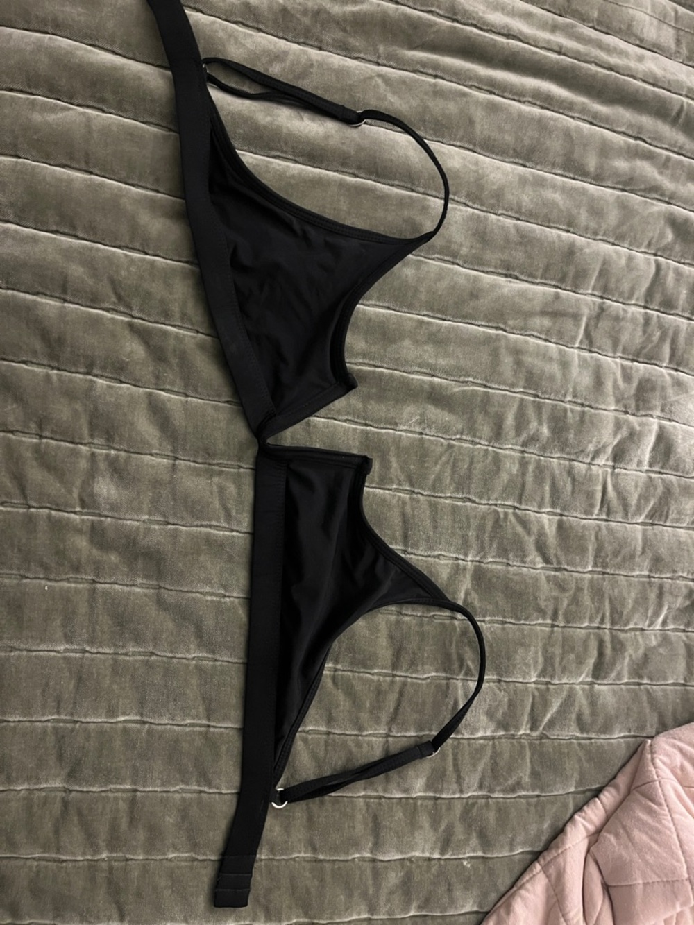 One One Black Women's Triangle Bikini Top - Minimal Swim